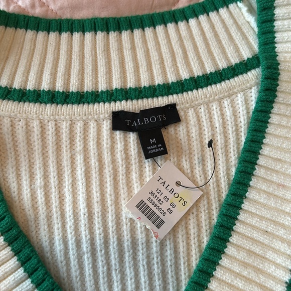 NWT Talbots Drop Shoulder Cable Knit Sweater Vest(size medium) - Picture 6 of 7